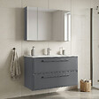 HABITAT ET JARDIN - Ensemble Meuble Vasque avec Miroir (2 Pièces) "Nuvola 100 v2" - 100 x 50 x 62 cm - Grey - vignette