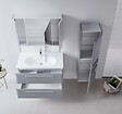 HABITAT ET JARDIN - Ensemble Meuble Vasque avec Miroir (2 Pièces) "Nuvola 100 v2" - 100 x 50 x 62 cm - Grey - vignette