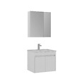 HABITAT ET JARDIN - Ensemble Meuble Vasque avec Miroir (2 Pièces) "Side 65 v2" - 65 x 45 x 52 cm - Matte White - vignette