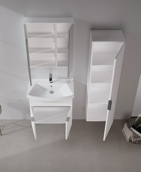 HABITAT ET JARDIN - Ensemble Meuble Vasque avec Miroir (2 Pièces) "Purus 65" - 65 x 50 x 58 cm - White - large