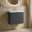 HABITAT ET JARDIN - Meuble Vasque "Ferla 60" - 60 x 22 x 50 cm - Matte Anthracite - vignette