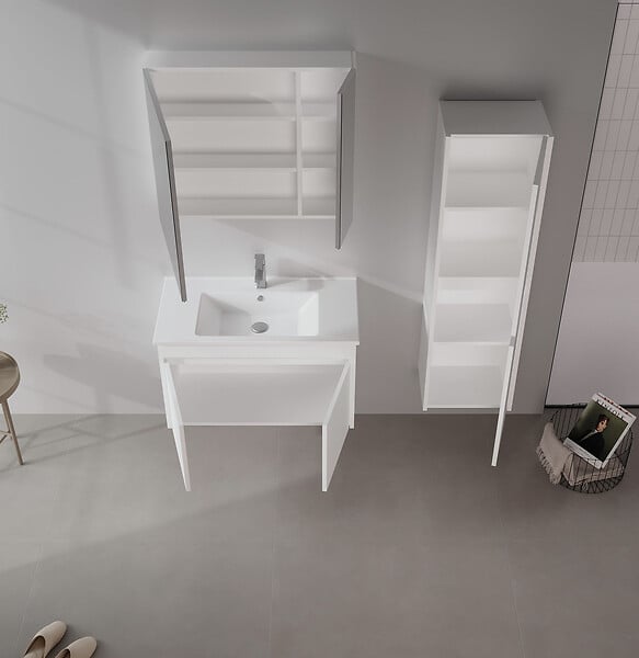 HABITAT ET JARDIN - Meuble Vasque "Side 85 v2" - 85 x 45 x 52 cm - Matte White - large