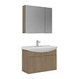HABITAT ET JARDIN - Ensemble Meuble Vasque avec Miroir (2 Pièces) "Purus 80" - 80 x 50 x 58 cm - Oak - vignette