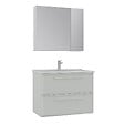 HABITAT ET JARDIN - Ensemble Meuble Vasque avec Miroir (2 Pièces) "Nuvola 80 v2" - 80 x 50 x 62 cm - Cashmere - vignette