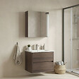HABITAT ET JARDIN - Ensemble Meuble Vasque avec Miroir (2 Pièces) "Side 65 v2" - 65 x 45 x 52 cm - Walnut - vignette