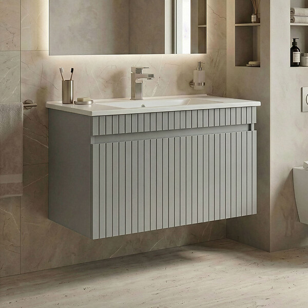 HABITAT ET JARDIN - Meuble Vasque "Tivoli 85" - 85 x 45 x 57 cm - Matte Cashmere - large