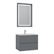 HABITAT ET JARDIN - Ensemble Meuble Vasque avec Miroir (2 Pièces) "Nest 71 v2" - 71 x 51 x 55 cm - Matte Grey - vignette