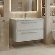 HABITAT ET JARDIN - Meuble Vasque "Nuvola 80 v2" - 80 x 50 x 62 cm - Cashmere - vignette