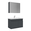 HABITAT ET JARDIN - Ensemble Meuble Vasque avec Miroir (2 Pièces) "Tivoli 85" - 85 x 45 x 57 cm - Matte Anthracite - vignette