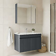 HABITAT ET JARDIN - Ensemble Meuble Vasque avec Miroir (2 Pièces) "Tivoli 85" - 85 x 45 x 57 cm - Matte Anthracite - vignette