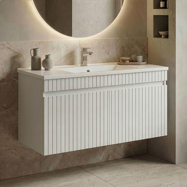 HABITAT ET JARDIN - Meuble Vasque "Tivoli 100" - 100 x 45 x 57 cm - Matte White - large