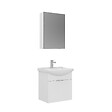HABITAT ET JARDIN - Ensemble Meuble Vasque avec Miroir (2 Pièces) "Purus 55" - 55 x 50 x 58 cm - White - vignette