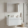 HABITAT ET JARDIN - Ensemble Meuble Vasque avec Miroir (2 Pièces) "Side 100 v3" - 100 x 45 x 52 cm - Matte White - vignette