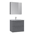HABITAT ET JARDIN - Ensemble Meuble Vasque avec Miroir (2 Pièces) "Nuvola 65 v2" - 65 x 50 x 62 cm - Grey - vignette