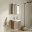HABITAT ET JARDIN - Ensemble Meuble Vasque avec Miroir (2 Pièces) "Purus 55" - 55 x 50 x 58 cm - Oak - vignette
