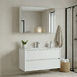 HABITAT ET JARDIN - Ensemble Meuble Vasque avec Miroir (2 Pièces) "Side 100 v3" - 100 x 16 x 52 cm - Matte White - vignette