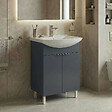 HABITAT ET JARDIN - Meuble Vasque "Purus 55" - 55 x 50 x 83 cm - Matte Anthracite - vignette
