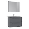 HABITAT ET JARDIN - Ensemble Meuble Vasque avec Miroir (2 Pièces) "Nuvola 80 v2" - 80 x 50 x 62 cm - Grey - vignette