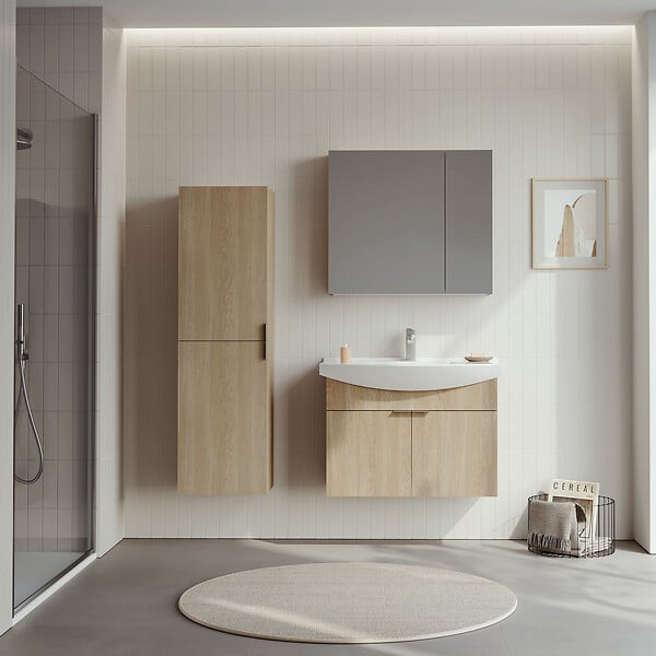 HABITAT ET JARDIN - Meuble Vasque "Purus 80" - 80 x 50 x 58 cm - Sonomo Oak - large
