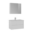 HABITAT ET JARDIN - Ensemble Meuble Vasque avec Miroir (2 Pièces) "Side 85 v2" - 85 x 45 x 52 cm - Matte White - vignette