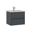 HABITAT ET JARDIN - Meuble Vasque "Side 65 v2" - 65 x 45 x 52 cm - Matte Anthracite - vignette