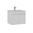 HABITAT ET JARDIN - Meuble Vasque "Side 65 v2" - 65 x 45 x 52 cm - Matte White - vignette