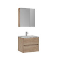 HABITAT ET JARDIN - Ensemble Meuble Vasque avec Miroir (2 Pièces) "Side 65 v2" - 65 x 45 x 52 cm - Oak - vignette