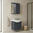 HABITAT ET JARDIN - Ensemble Meuble Vasque avec Miroir (2 Pièces) "Purus 55" - 55 x 50 x 58 cm - Matte Anthracite - vignette