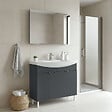 HABITAT ET JARDIN - Ensemble Meuble Vasque avec Miroir (2 Pièces) "Purus 100" - 100 x 50 x 83 cm - Matte Anthracite - vignette