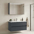 HABITAT ET JARDIN - Ensemble Meuble Vasque avec Miroir (2 Pièces) "Side 100 v3" - 100 x 16 x 52 cm - Matte Anthracite - vignette