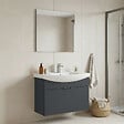 HABITAT ET JARDIN - Ensemble Meuble Vasque avec Miroir (2 Pièces) "Purus 80" - 80 x 50 x 58 cm - Matte Anthracite - vignette