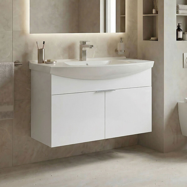 HABITAT ET JARDIN - Meuble Vasque "Purus 80" - 80 x 50 x 58 cm - White - large