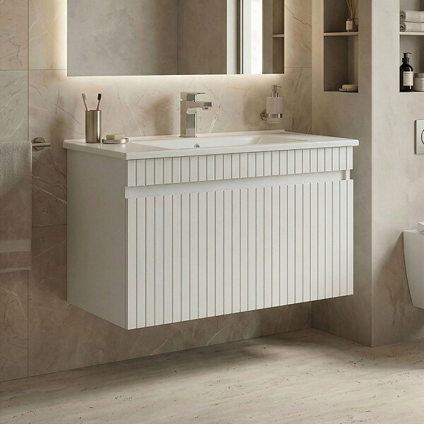HABITAT ET JARDIN - Meuble Vasque "Tivoli 85" - 85 x 45 x 57 cm - Matte White - large