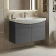 HABITAT ET JARDIN - Meuble Vasque "Purus 80" - 80 x 50 x 58 cm - Matte Anthracite - vignette