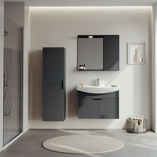 HABITAT ET JARDIN - Meuble Vasque "Purus 80" - 80 x 50 x 58 cm - Matte Anthracite - large
