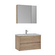 HABITAT ET JARDIN - Ensemble Meuble Vasque avec Miroir (2 Pièces) "Side 85 v2" - 85 x 45 x 52 cm - Oak - vignette