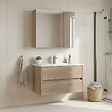 HABITAT ET JARDIN - Ensemble Meuble Vasque avec Miroir (2 Pièces) "Side 85 v2" - 85 x 45 x 52 cm - Oak - vignette