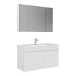HABITAT ET JARDIN - Ensemble Meuble Vasque avec Miroir (2 Pièces) "Tivoli 100" - 100 x 45 x 66 cm - Matte White - vignette