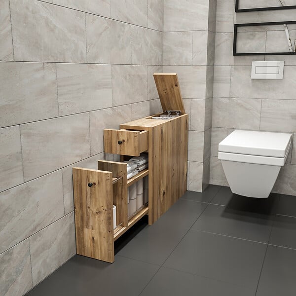 HABITAT ET JARDIN - Meuble de toilette en bois "Calencia" - 20 x 60 x 55 cm - Marron - large