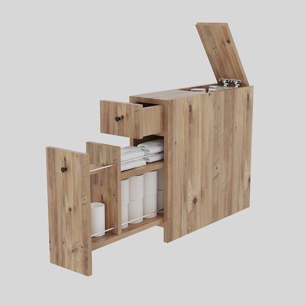HABITAT ET JARDIN - Meuble de toilette en bois "Calencia" - 20 x 60 x 55 cm - Marron - large