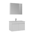 HABITAT ET JARDIN - Ensemble Meuble Vasque avec Miroir (2 Pièces) "Side 85 v2" - 85 x 45 x 52 cm - Matte White - vignette