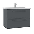 HABITAT ET JARDIN - Meuble Vasque "Nuvola 80 v2" - 80 x 50 x 62 cm - Anthracite - vignette