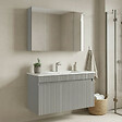 HABITAT ET JARDIN - Ensemble Meuble Vasque avec Miroir (2 Pièces) "Tivoli 100" - 100 x 45 x 66 cm - Matte Cashmere - vignette