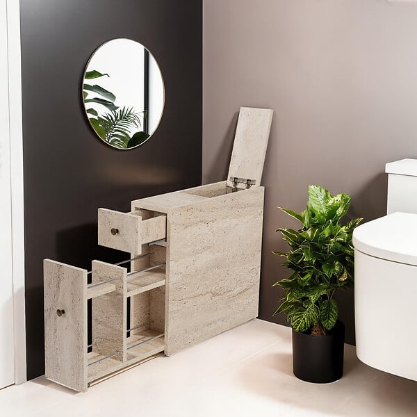 HABITAT ET JARDIN - Meuble de toilette en bois "Calencia" - 20 x 60 x 55 cm - Beige - large