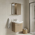 HABITAT ET JARDIN - Ensemble Meuble Vasque avec Miroir (2 Pièces) "Purus 55" - 55 x 50 x 58 cm - Oak - vignette