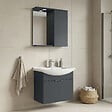 HABITAT ET JARDIN - Ensemble Meuble Vasque avec Miroir (2 Pièces) "Purus 65" - 65 x 50 x 58 cm - Matte Anthracite - vignette
