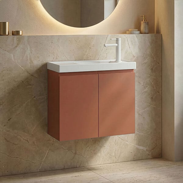 HABITAT ET JARDIN - Meuble Vasque "Ferla 60" - 60 x 22 x 50 cm - Matte Cinnamon - large