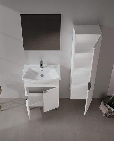 HABITAT ET JARDIN - Ensemble Meuble Vasque avec Miroir (2 Pièces) "Purus 65" - 65 x 50 x 83 cm - White - large