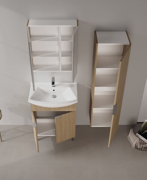 HABITAT ET JARDIN - Meuble Vasque "Purus 65" - 65 x 50 x 83 cm - Sonomo Oak - large