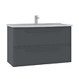HABITAT ET JARDIN - Meuble Vasque "Nuvola 100 v2" - 100 x 50 x 62 cm - Anthracite - vignette